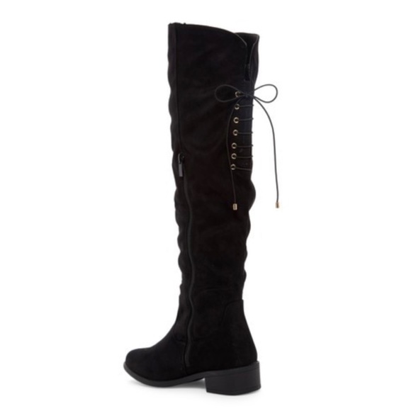 Top Moda Knee Hight Plain Micro Suede Boots - Picture 2 of 3